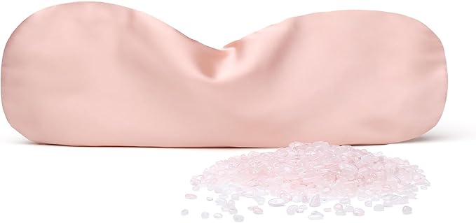 Natural Rose Quartz Weighted Eye Pillow for Relaxation, Sleeping, Yoga, SPA and Travelling, Cooling Eye Pillow, Reusable and Good Relaxation Gift for Women(Rose Quartz)
