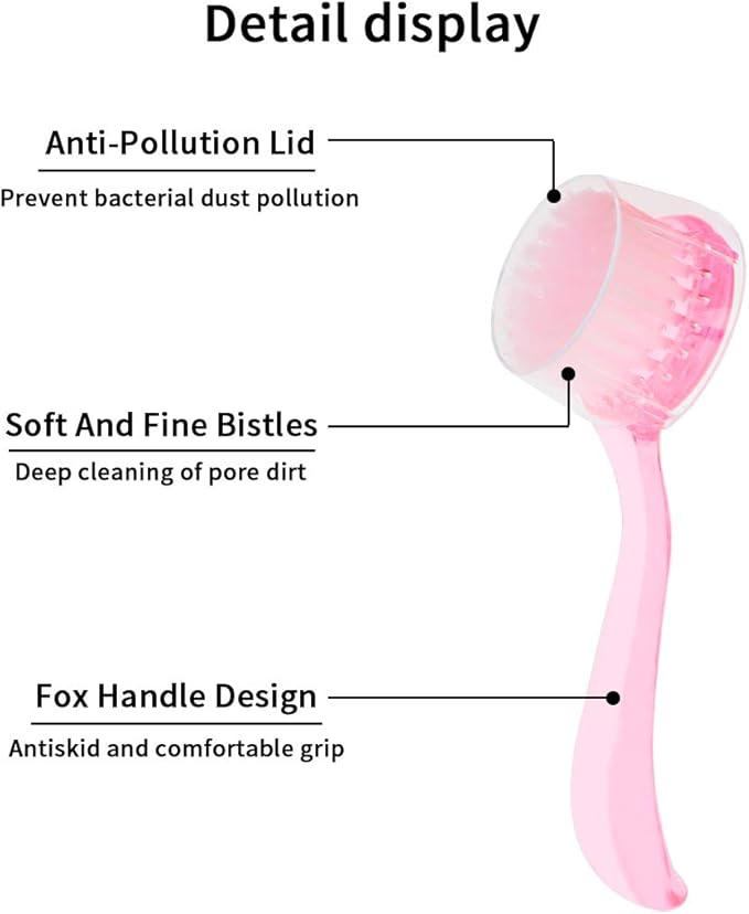 4 Colors Facial Cleansing Brush, Beomeen Face Scrubber Exfoliating Brush Face Wash Scrub Exfoliator for Skin Care, Makeup Removal (Blue, Pink, Purple, Clear)