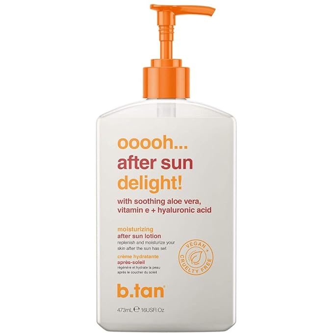 B.TAN After Sun Lotion | Ooooh Aftersun Delight - Aloe Vera & Hyaluronic Acid, Sun Burn Skin Relief, Moisturizing Body Cream, 16 Fl oz