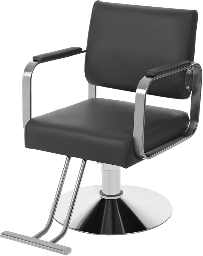 Barber Chair Salon Chair for Hair Stylist Hair Chair for Barbershop Home Height Adjustable & 360° Swivel Styling Salon Chairs Spa Beauty Salon Equipment, Max Load Weight 440Lbs