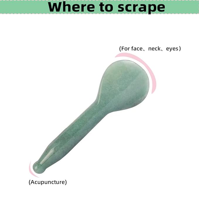 Jade Gua Sha Massage Tools Facial Tool Natural Green Gua Sha Anti Aging Facial Skin SPA for Rejuvenate Skin Anti-Wrinkle Anti Aging