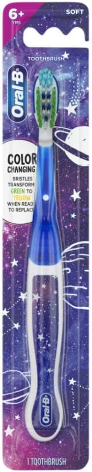 Oral-B Cross Action Kids Toothbrush, Soft Bristles, Ages 6+, 1 Count (Pack of 2)