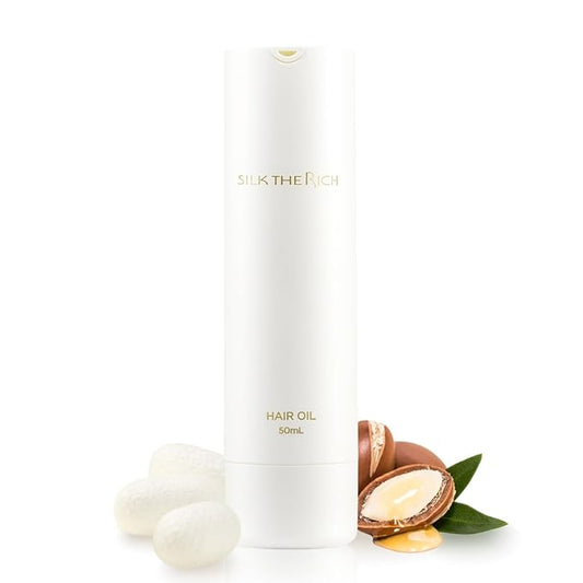 Hair Oil Heat Protectant & Split End Repair, Salon-Quality Treatment with Argan Oil for Frizzy, Curly, Damaged, Dry Hair, Fragrance Scalp Moisture, Travel Size, White (1.7 fl oz, 50ml)