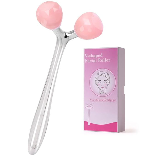 Face Roller for Wrinkles and Lifting, 3D Pure Jade Roller Diamond-Shaped for Women Men Skin Care Guasha Scraping Facial Massager Tool for Jawline V- Shape & Puffy Eyes & Lymphatic Drainage