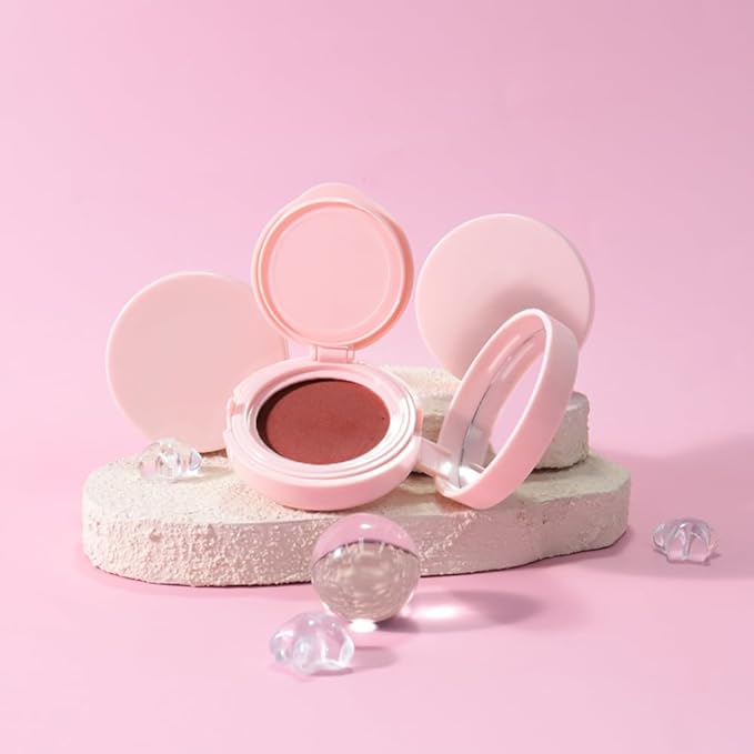 Powder Matte Blush Cheeks Face Makeup for Women With Mirror and Powder Puff Monochrome Blushes Lightweight,Smooth,Blendable,Fade and Transfer-Resistant Baked Blush,Effortless Matte Natural Finish