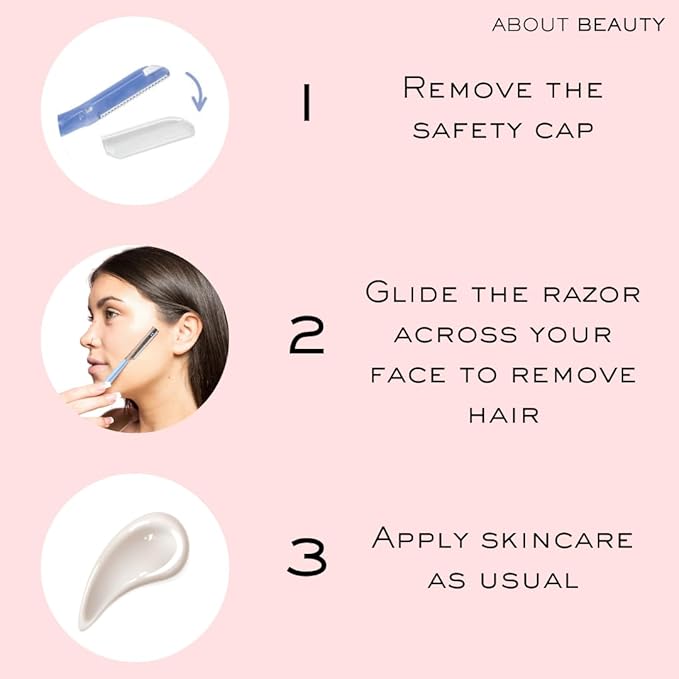 About Face Ultimate Complete Facial Perfecting Kit - 3 Beauty Groomers for Hair Removal, Ideal for Shaving, Exfoliating, Dermaplaning and Brow Shaping, Japanese Steel Gently Removes Facial Hair