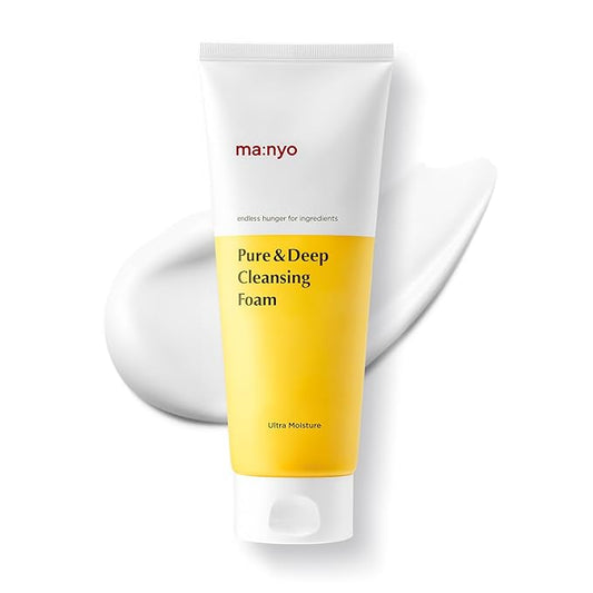 MANYO Pure & Deep Cleansing Foam, Facial Cleanser for Double Cleansing, Makeup Remover, Daily Gentle Face Wash, Hydrating Face Wash, Korean Skin Care, 6.7 fl oz (200ml)