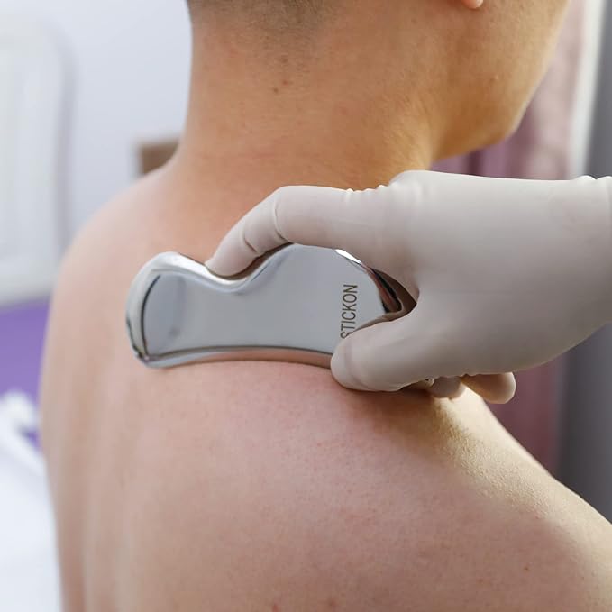 STICKON Muscle Scraper Tools Set Stainless Steel Gua Sha Scraping Massage Tool Set IASTM Tools Great Soft Tissue Mobilization Tool (taoL Shape)