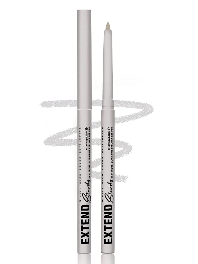 Silver Gel Glitter Eyeliner Pencil, Metallic Waterproof Smudge-Proof Creamy Retractable Smooth Eye Liner pencil, Hypoallergenic Long Lasting Eyeliner Brightener Pen Crayon Eye Makeup Gift for Women#02