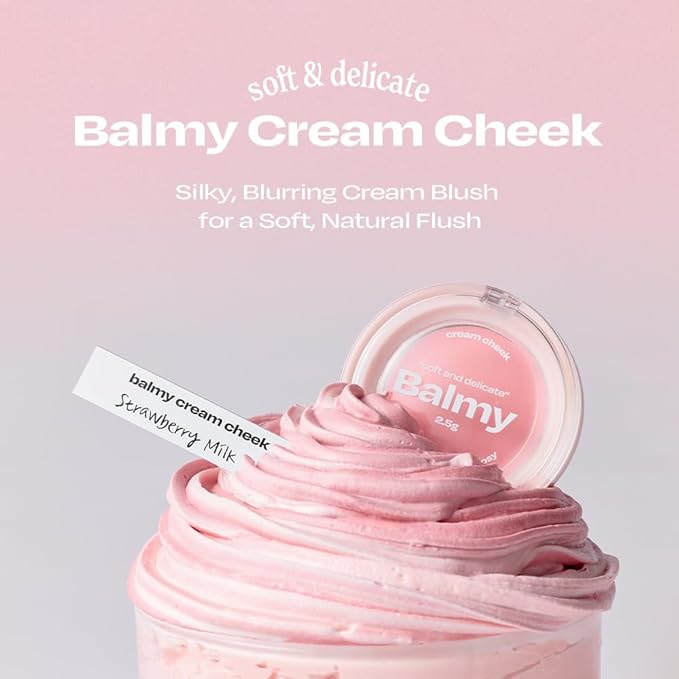 Balmy Cream Cheek | Lightweight, Natural Finish Cream Blush with Blurring Effect | 2.5g (No.6 Plum Jam)