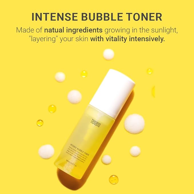 TENZERO Intense Bubble Toner, 4.73 fl oz/140ml, Hydrating & Exfoliating Bubble Toner for Face, Glowing Anti-Aging, Radiant Complexion & Skin Elasticity