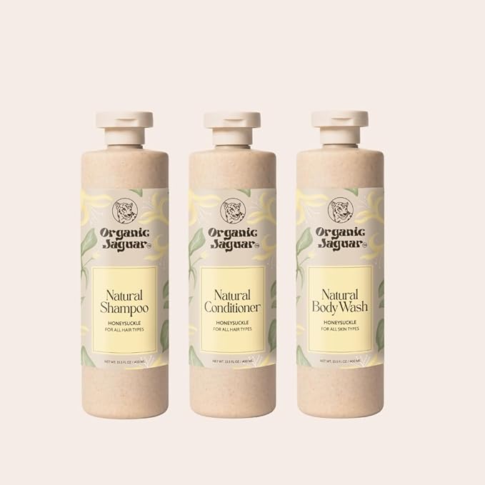 Natural Shampoo for Hair Care, Sulfate Free Shampoo with Castor Oil, Honeysuckle, Glycerin, Aloe Vera & Mild Thickening Agent, Dry to Color Treated to All Hair, 13.5 fl oz