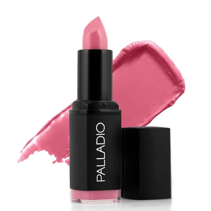 Palladio Herbal Matte Lipstick, Bella Pink, Creamy and Full Coverage Long Lasting Matte Lipstick