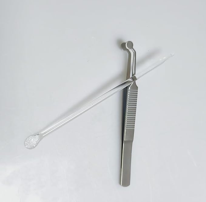 Titanium and Glass Eyelid Massage Tweezers Set, Sterile Meibomian Gland Expressor Dry Eye Relief Eyelid Gland Care sterile Cleaning Kit Eye Stye Treatment Chalazion Remover Meibomian Gland Forceps