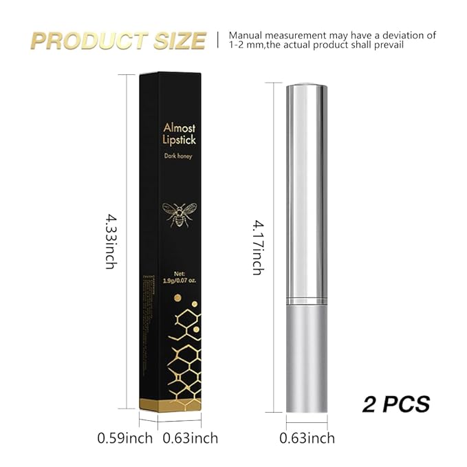 Honey Butter Lipstick Tinted Lip Balm, Shine Moisturizing Plumper Lipstick for Women, Natural Nourishing Hydrating Lip Gloss Stain for Dry Lips, Lightweight Lip Liner Care Makeup, Vegan - 2Pc Black