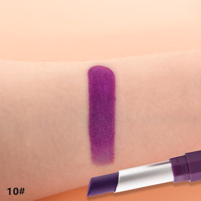 Purple Mauve Matte Lipstick - Pigmented Lip Crayon & Face Paint Stick for Women Everyday Halloween Birthday Party Wear, Younger-Looking Lip Makeup, Labial para fiesta de disfraces 10