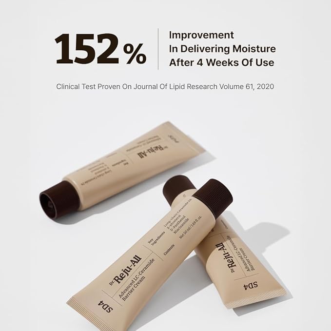 Dr. Reju-All Advanced LC-Ceramide Barrier Cream - Patented Long Chain Ceramide Deep Hydration - Lightweight Korean Face Moisturizer for Strengthening Skin Barrier - 1.69 Fl Oz