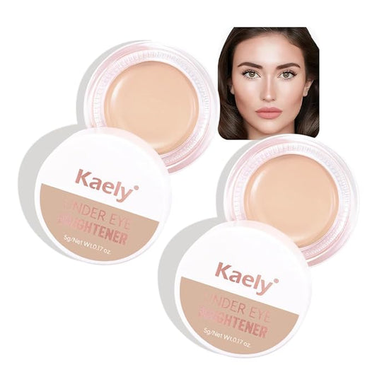 evpct 2Pcs under Eye Corrector Brightener Concealers for Older Women Dark Circles, under Eye Cream Pot Concealer Full Coverage Peach Color Corrector Makeup, Nourishing Waterproof, 04# Light