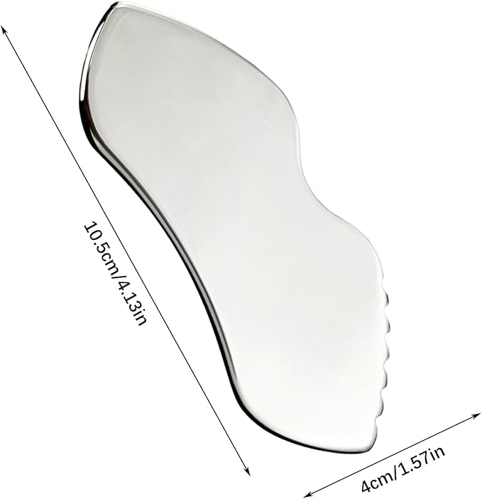 Stainless Steel Gua Sha Facial Tools, Metal GuaSha Lift and Firm Tool with Comb Teeth, Massage Scraping Beauty Tools for Body Facial Skin Care Lymphatic Drainage