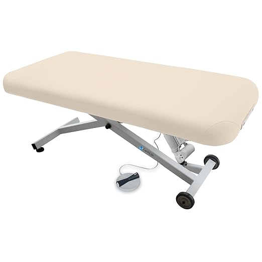 EarthLite Ellora Electric Lift Massage Table, Flat Table Top, Made in USA, 32" x 73, Vanilla Creme