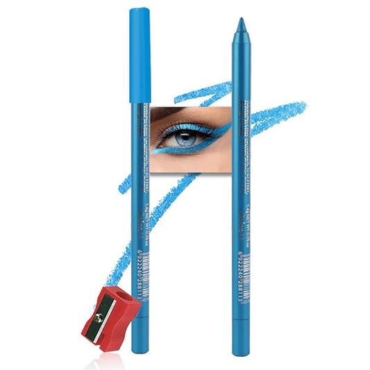 evpct Blue Eyeliner Pencils for Eyes, Sea Navy Blue Colored Eye Liner Pencil Makeup Waterproof Smudge Proof, Colored Gel Waterline Eyeliner Liquid, Face Eye Paint Stick Halloween Makeup 11