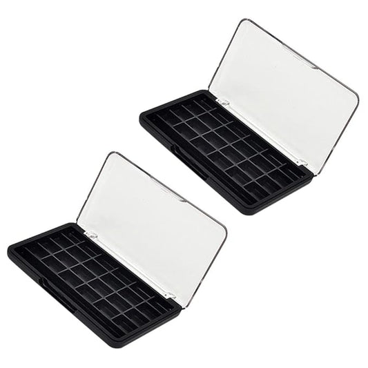 Empty Eyeshadow Palette Eyeshadow Makeup Palette Lipstick Container Makeup Empty Case for Blush Lipstick, 2Pcs 24 Grids