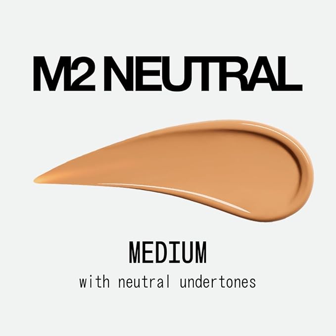 about-face THE PERFORMER Skin-Focused Foundation M2Neutral – Medium Coverage, Long-Wear, Breathable & Buildable Base – Clean, Vegan, Hydrating Formula with Blue Agave & Chlorella – 1.08oz