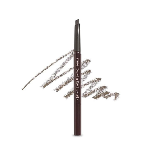 ETUDE Drawing Eye Brow, Eyebrow Pencil, Microblading, Long Lasting, Soft Textured Natural Daily Look, Korean Makeup, Beauty, Gray Brown (0.008 Ounce)