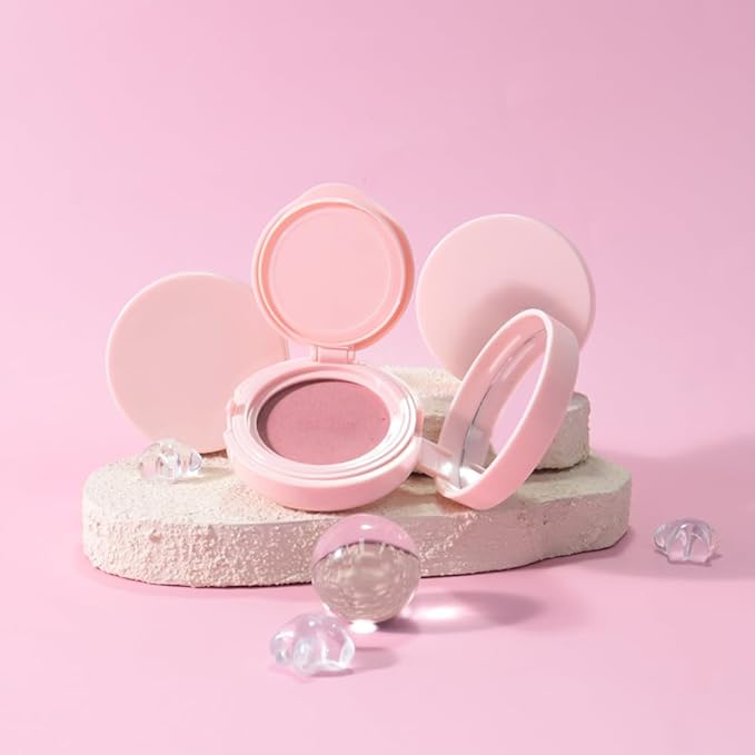 Powder Matte Blush Cheeks Face Makeup for Women With Mirror and Powder Puff Monochrome Blushes Lightweight,Smooth,Blendable,Fade and Transfer-Resistant Baked Blush,Effortless Matte Natural Finish