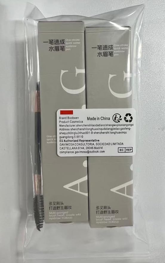 Boobeen 2PCS Wild Liquid Brow Pen, Microblading Natural Eyebrow Pencil with Spiral Brush, Ultra-Precise Tips for Hair-Like Makeup with Brush, Waterproof & Lasts All Day