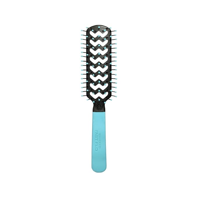 Cricket Static Free Fast Flo Color Vent Hair Brush - Quick and Blow Drying, Detangling, and Frizz-Free Styling - Anti-Static Bristles, Ideal for All Hair Types, Happy Hair (Light Blue)