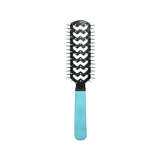 Cricket Static Free Fast Flo Color Vent Hair Brush - Quick and Blow Drying, Detangling, and Frizz-Free Styling - Anti-Static Bristles, Ideal for All Hair Types, Happy Hair (Light Blue)