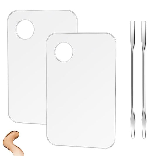 Acrylic Cosmetic Makeup Mixing Palette,2 Pcs Makeup Mixing