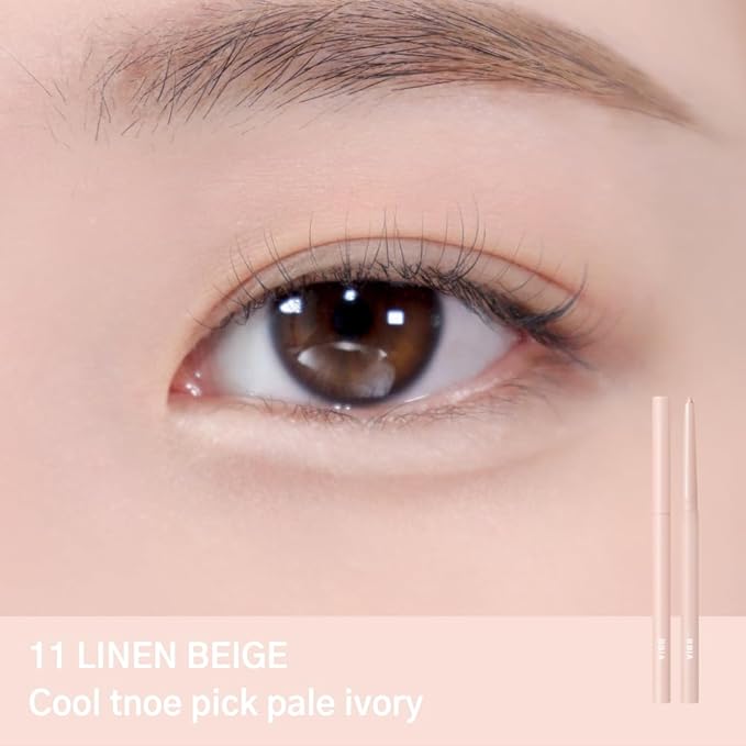 BBIA Last Auto Gel Eyeliner 17 Color – Multi-Use Longwear & Waterproof Mechanical Eye Liner Easy Drawing with Smooth Texture Smudge-Resistant Shadow & Glitter Vegan Korea Eye Makeup (11 LINEN BEIGE)