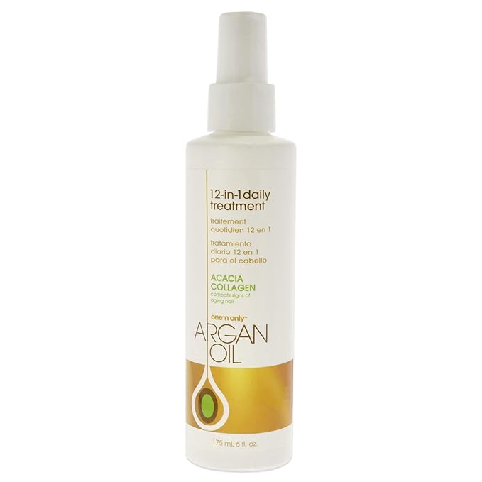 One 'n Only Argan Oil 12-in-1 Daily Treatment, Lightweight, Helps Control Frizz, Smooths, Detangles, Moisturizes, Strengthens and Adds Body to Dry, Damaged Hair, 6 Fl. Oz
