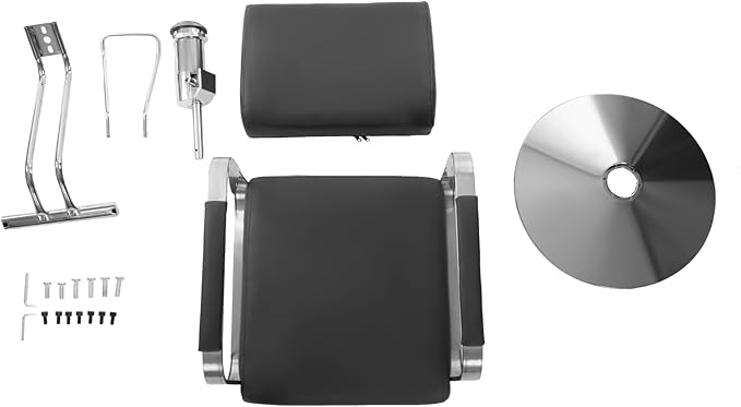 Barber Salon Chair, 440lbs Adjustable Beauty Spa Hair Styling Salon Chair 360° Rotatable Multi-Function Barber Chair with Footrest for Barber Shops Homes & Spas (Black+Silver)