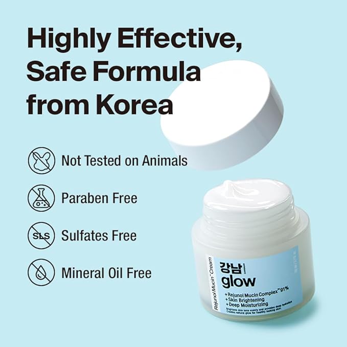 Rejunol Mucin PDRN Facial Cream 3.7 floz - 91.5% Snail Mucin Moisturizer with Hyaluronic Acid & Panthenol I Korean Skincare I Face Moisturizer for Women | Salmon DNA