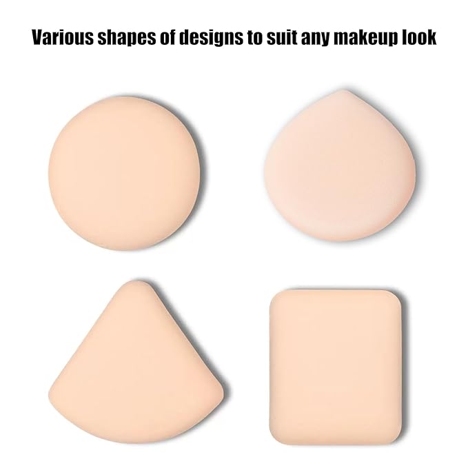 4 PCS Makeup Sponge Makeup Flat Puffs For Foundation Concealer And Powder, Latex Free Blender Marshmallow Makeup Sponges For Natural Makeup (4 PCS)