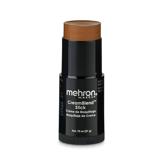 Mehron Makeup CreamBlend Stick | Face Paint, Body Paint, & Foundation Cream Makeup | Body Paint Stick Perfect for Halloween .75 oz (21 g) (Medium Dark 4)