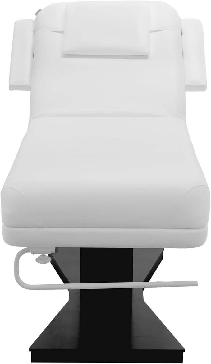 SKINACT Milo 3.0 Motor (with Independent Leg Adjustment) Electric Massage & Facial Bed/Table White top and Dark Brown Base