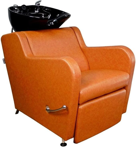 Stanley Shampoo Backwash Unit w/Shampoo Bowl, Sink & Faucet for Beauty Spa Barber Shop, Professional Hair Salon Equipment, Camel