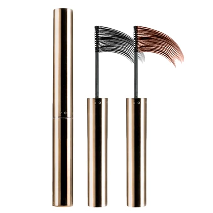 Ultra-Fine Lengthening Waterproof Quick-Dry Mascara, Black Mascara for Fine Short Lash Older Women Mulit-layered Lashes,Ultimate Length Volumizing Lower Bottom Lashes Mascaras (Black) (Brown+Black)