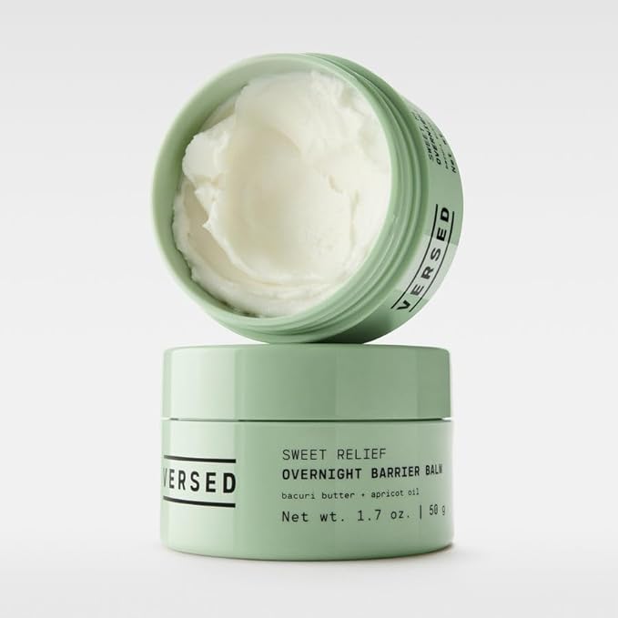 Versed Sweet Relief Night Mask + Face Balm - Intensive Overnight Moisturizing Face Mask for Redness Relief, Dry Skin and Moisture Barrier Repair - Soothing & Vegan Facial Skin Care Mask (1.7 oz)