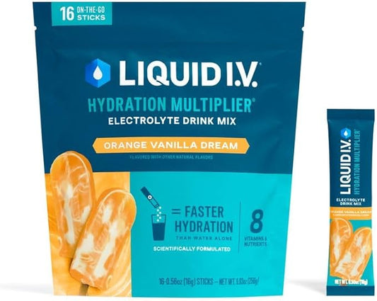 Liquid I.V.® Hydration Multiplier - Orange Vanilla Dream | Electrolyte Powder Drink Mix | 1 Pack (16 Servings)