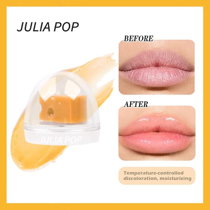 AKARY Cheese Shaped Tinted Lip Balm, Natural Moisturizing Lip Care All-day Moisture, Daily Lip Balm for Chapped Cracked Dry Lips, Soothing, & Refreshing, Hydration Treatment & Sleeping Care, 0.28oz