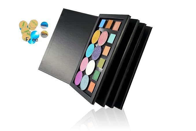 Coosei 4-Layer Book Shaped Magnetic Eyeshadow Palette Empty Makeup Storage Box For Eyeshadow Lipstick Blush Powder extra large big space