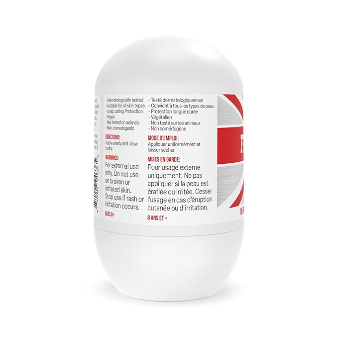 Fresh Kidz Roll On Deodorant for Kids and Teens - Baking Soda and Aluminum-free 24 Hour Protection for Sensitive Skin - Boys "Red" 1.86 fl.oz.