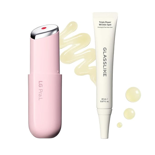 Wrinkle Care Duo : Superform Galvanic Booster Blush Pink and Glasslike Triple Power Wrinkle Spot Ampoule, 0.47fl. oz