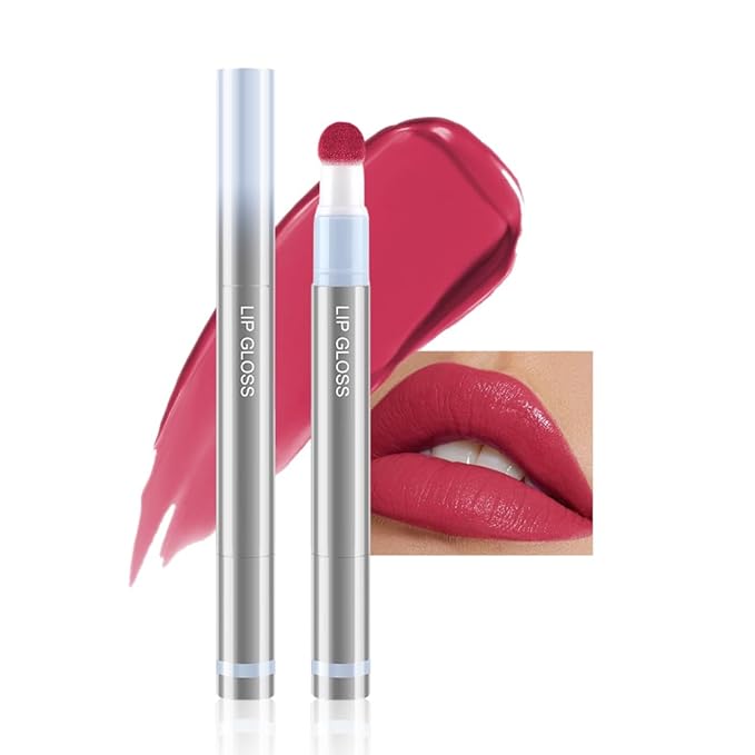 Cushion Lip Gloss Matte Lip Tint – Long-Lasting Lightweight Color, Soft Plush Applicator for Gradient Blurred Lips, Non-Sticky Velvet Finish Hydrating Lip Stain 05#–Berry Plum