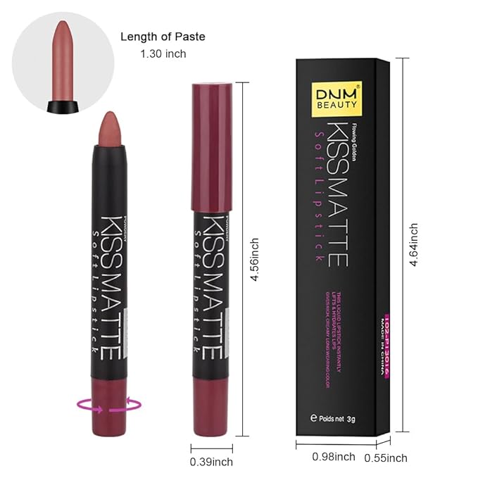 evpct 1Pcs Light Pink Metallic Lipstick and Lip Crayon Liner Pencil Pen Set for Women Lip Stain Long Lasting Waterproof labiales mate magicos 24 horas originales pintalabios permanente 24 horas 01